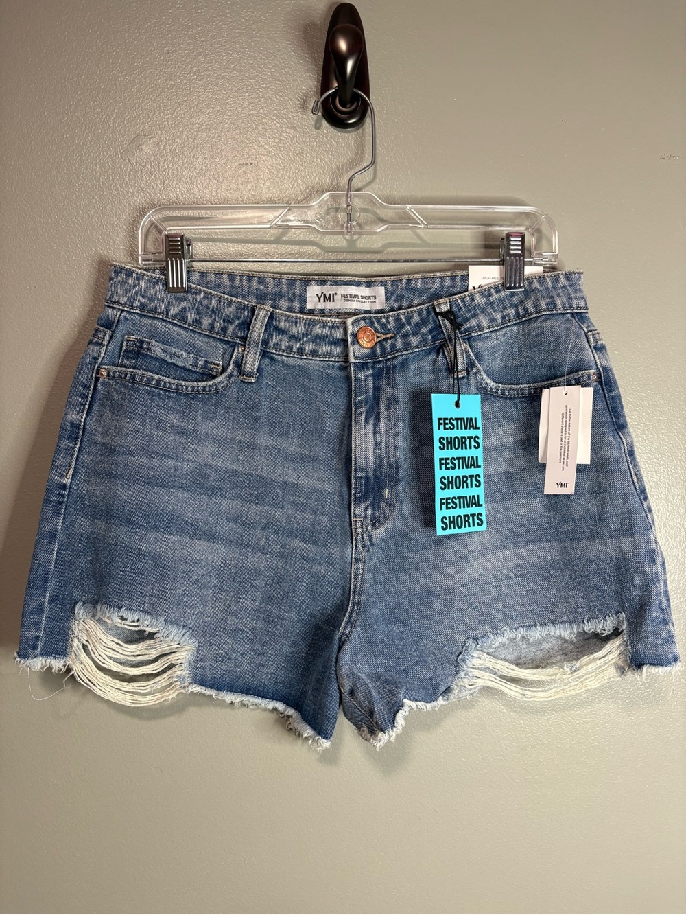 YMI High-Rise Festival Denim Shorts – NWT – Size 11/30